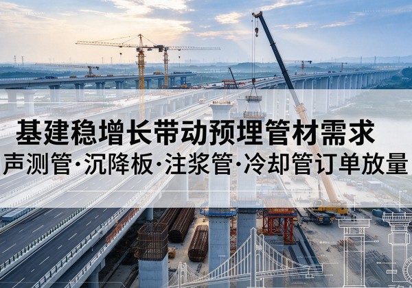 蒸湘基建稳增长带动预埋监测管材需求，声测管、沉降板、注浆管订单持续放量